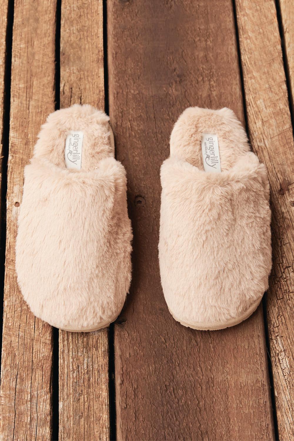 Turin Beige Slipper | Gingerlilly Sleepwear