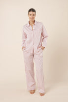 Gingerlilly Willow Cotton Stripe PJ Set - Pink - Front