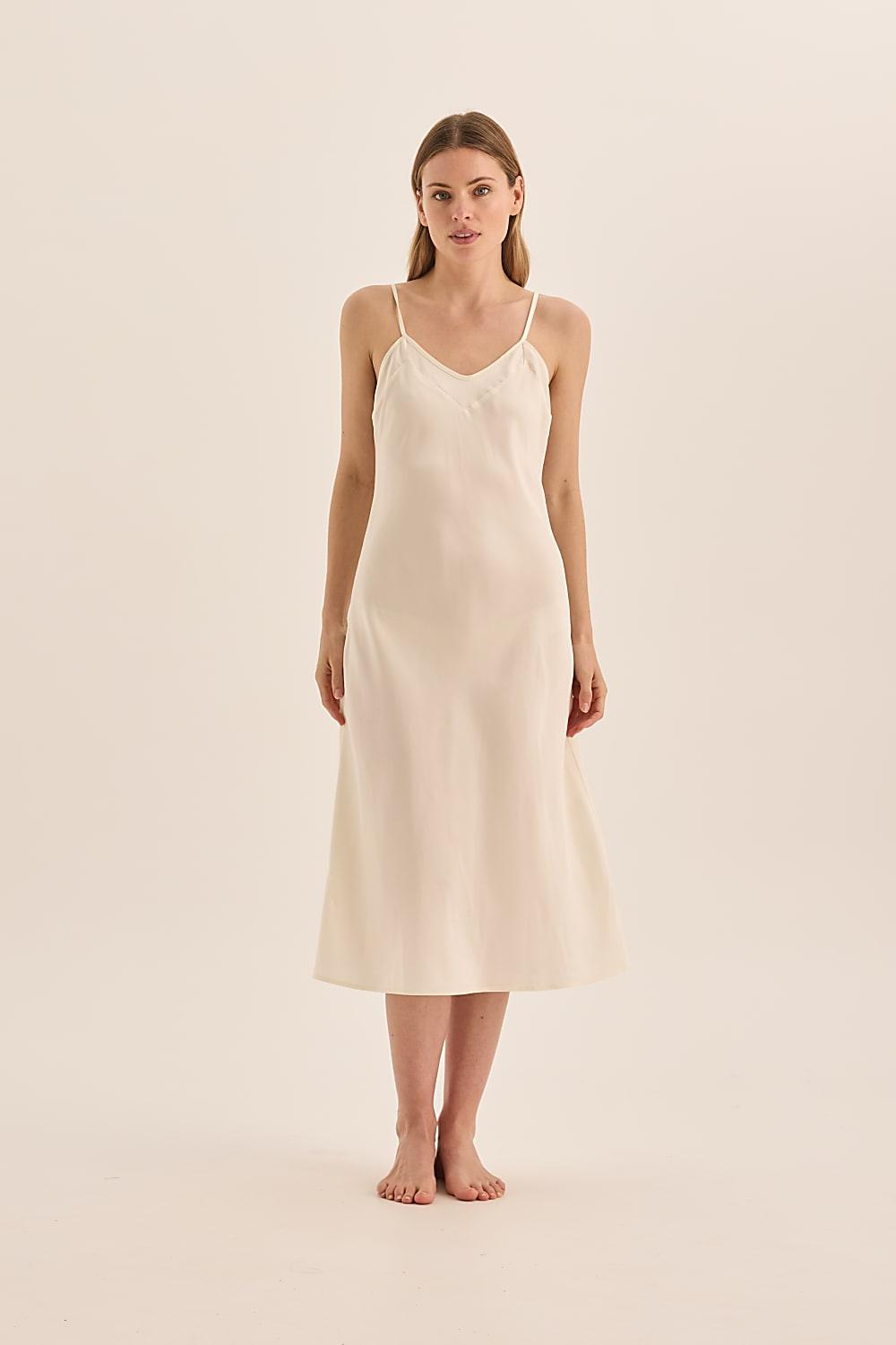 Yana Satin Ivory Slip Dress | Gingerlilly Sleepwear