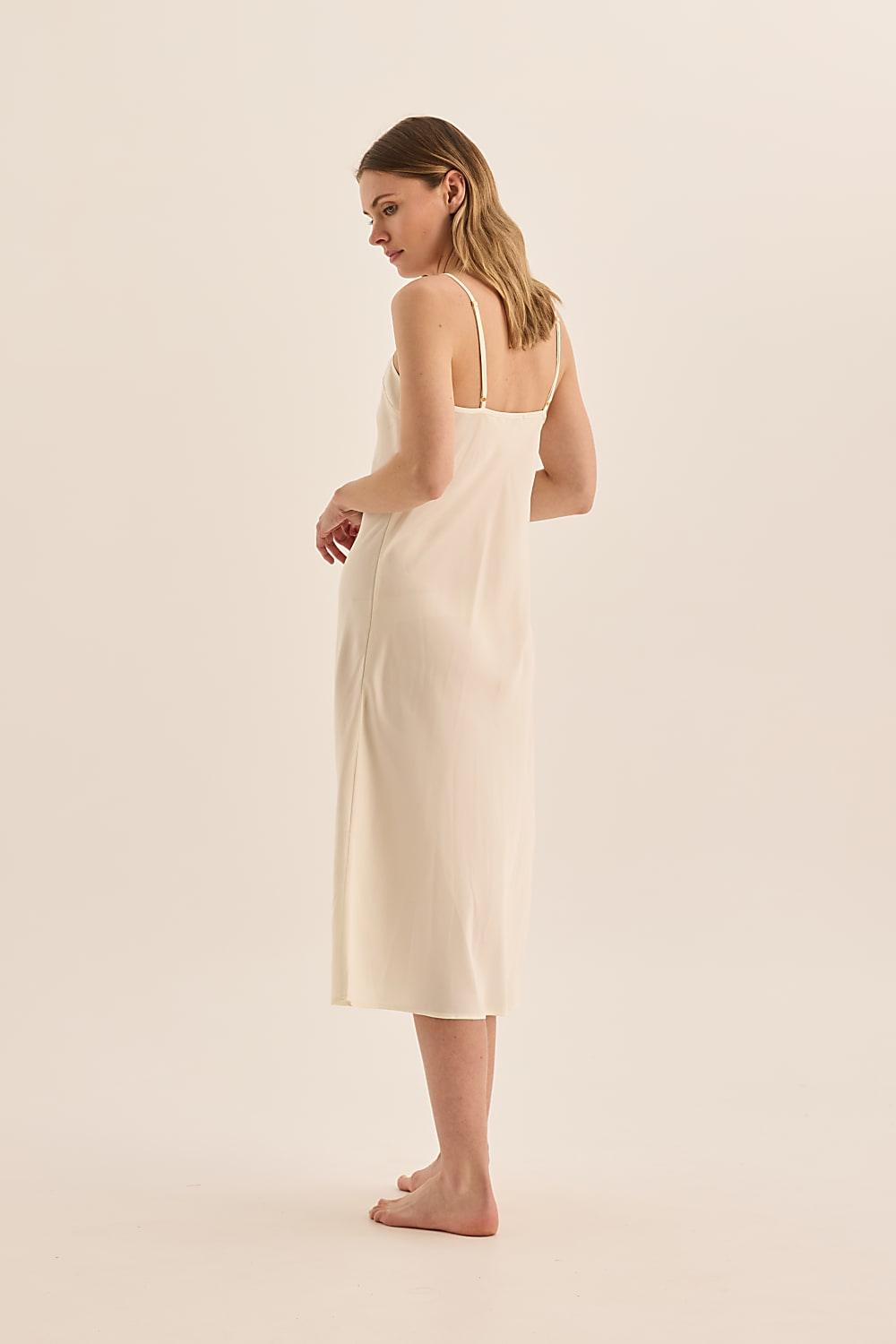 Yana Satin Ivory Slip Dress | Gingerlilly Sleepwear