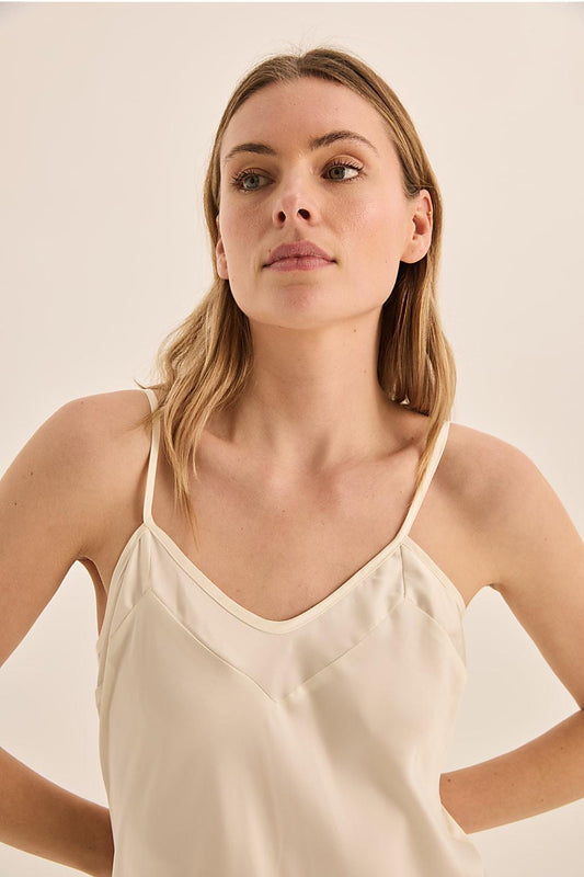 Yana Satin Ivory Slip Dress | Gingerlilly Sleepwear