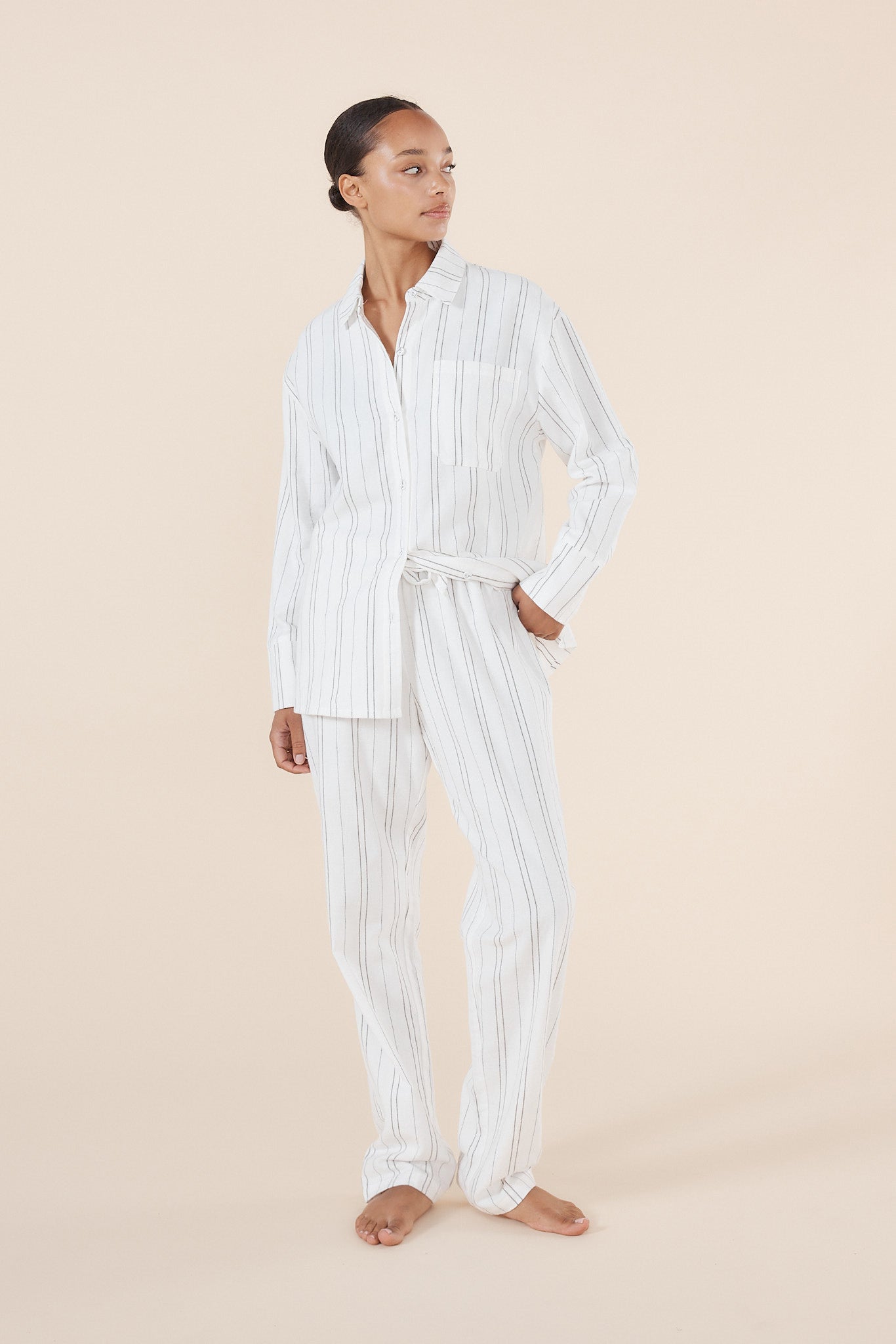 Amelie Stripe Cotton Long PJ set - Gingerlilly Sleepwear