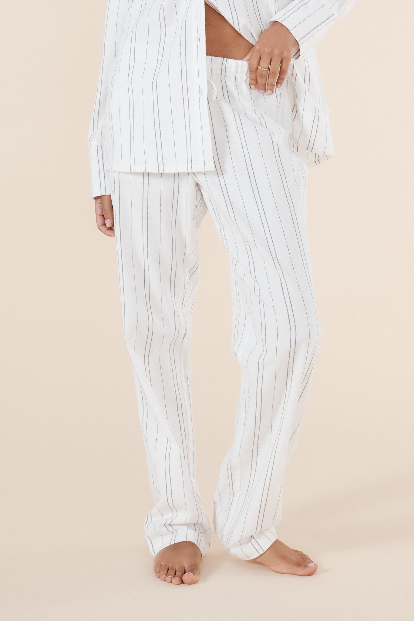 Amelie Stripe Cotton Long PJ set - Gingerlilly Sleepwear