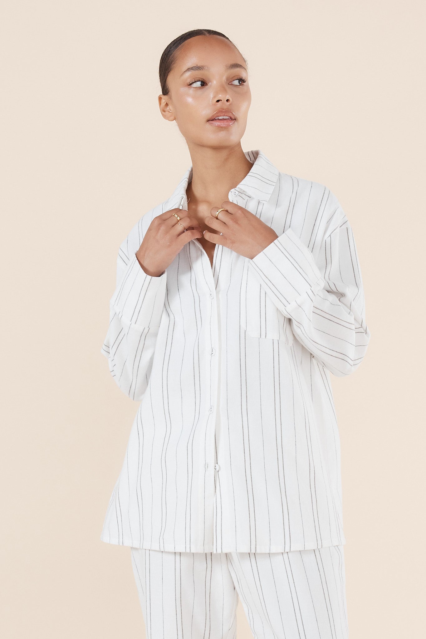 Amelie Stripe Cotton Long PJ set - Gingerlilly Sleepwear
