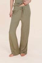 Gingerlilly Athens Ribbed Long Pants - Olive - Front