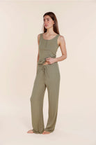 Athens Ribbed Long Pants - Gingerlilly Sleepwear
