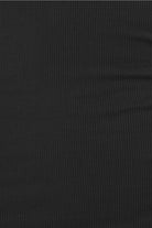Close-up of black bonnie ribbed long sleeve midi henley nightdress fabric texture