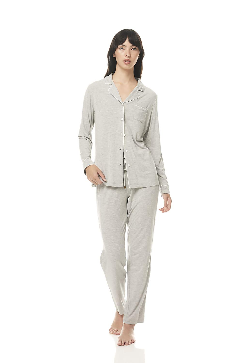 Gingerlilly Calandra Grey Modal PJ Set - Front