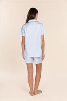 Gingerlilly Camilla Cotton Short PJ Set - Blue Stripe - Back