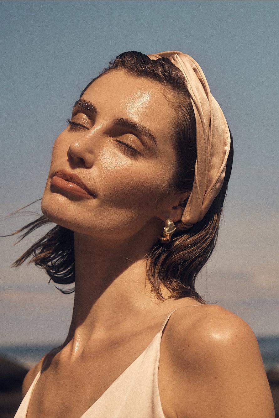 Celestial Pure Silk Pink Headband - Gingerlilly Sleepwear