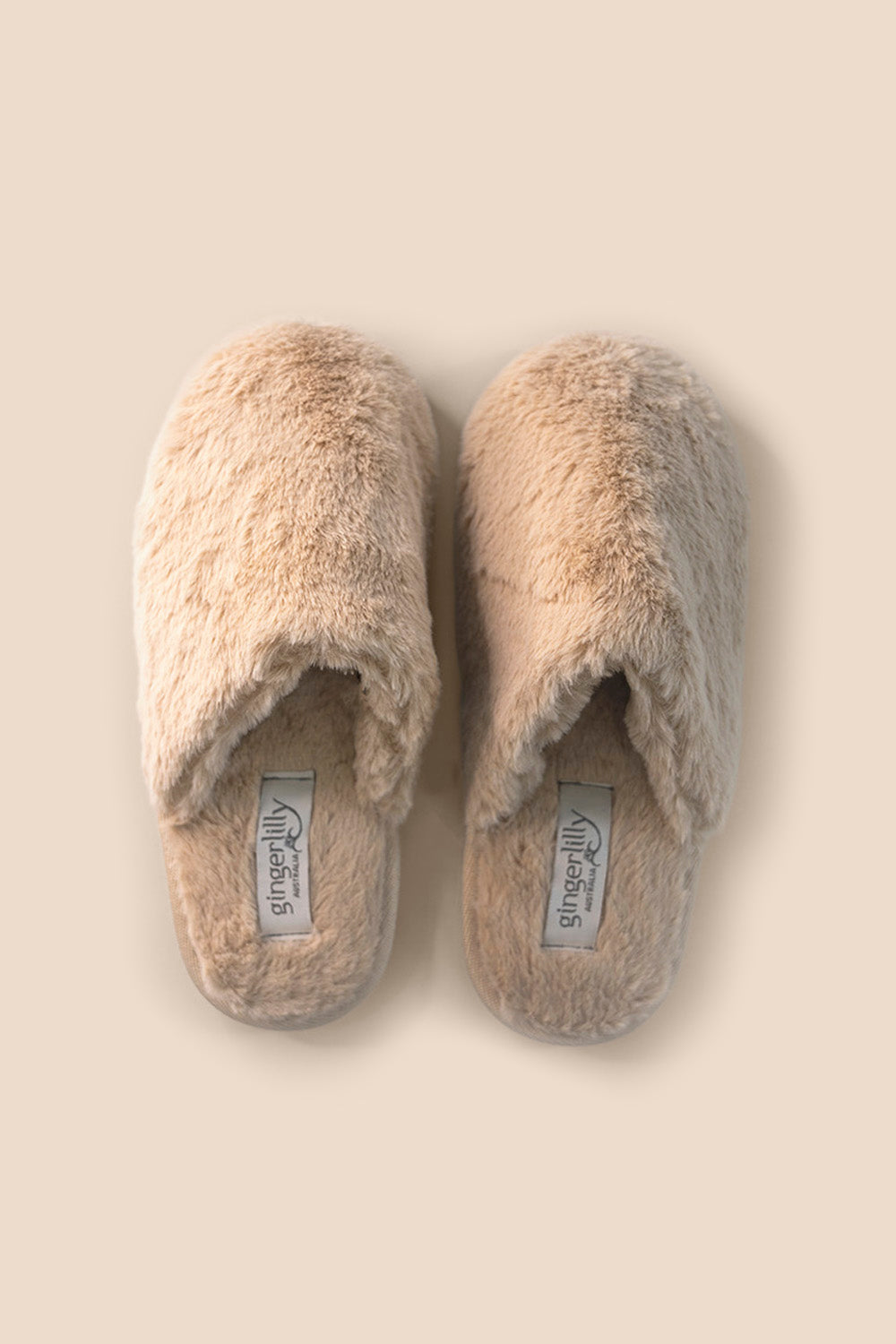 Cortina Plush Fluffy Slipper Beige