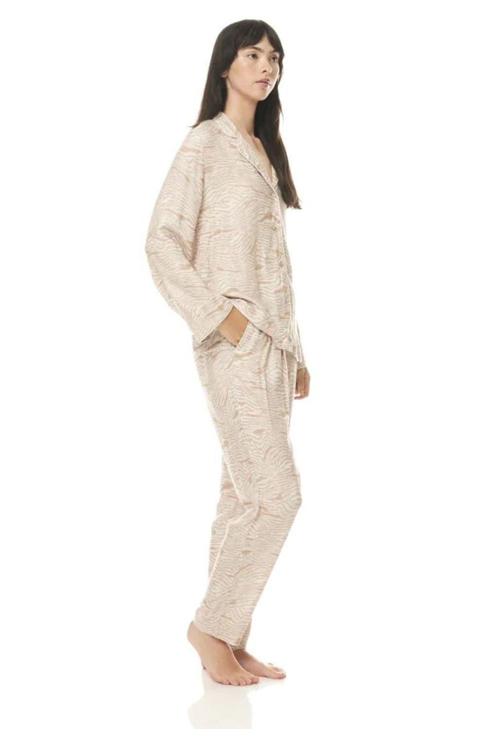 Ebony Biscuit Animal Print PJ - Gingerlilly Sleepwear