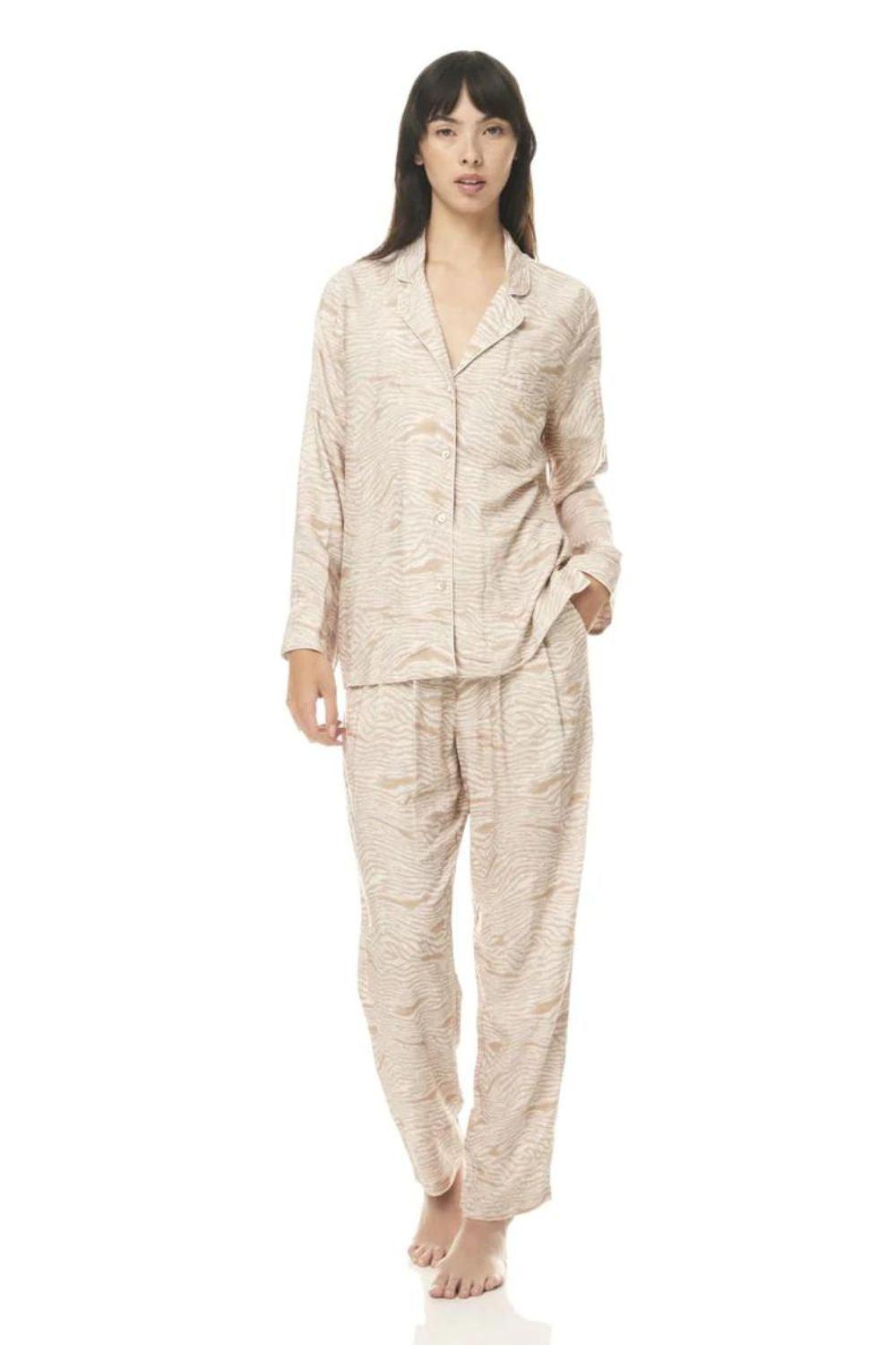 Ebony Biscuit Animal Print PJ - Gingerlilly Sleepwear