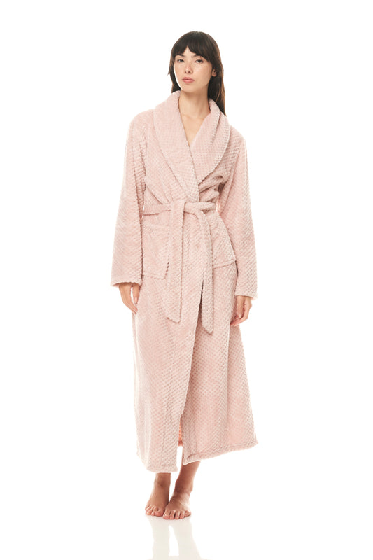 Enid Pink Jacquard Robe - Gingerlilly Sleepwear