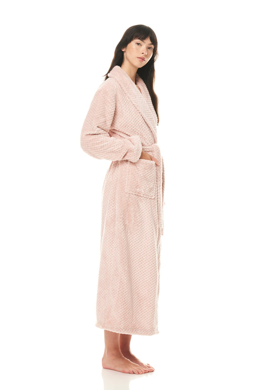 Enid Pink Jacquard Robe - Gingerlilly Sleepwear