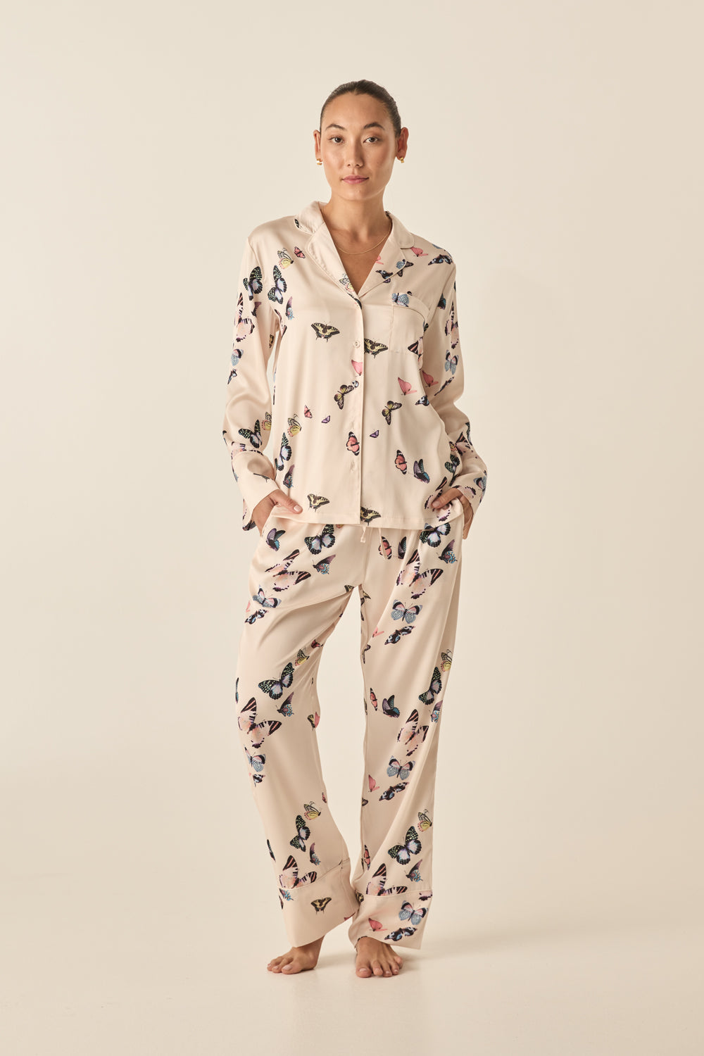 Estelle Butterfly Silky Satin Set  - Gingerlilly Sleepwear