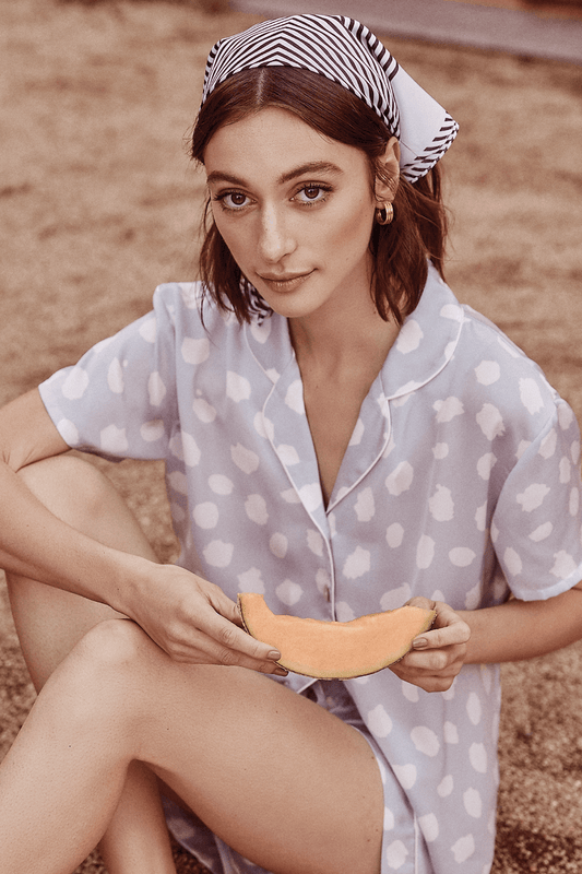 Evita Blue PJ Short Set - Gingerlilly Sleepwear