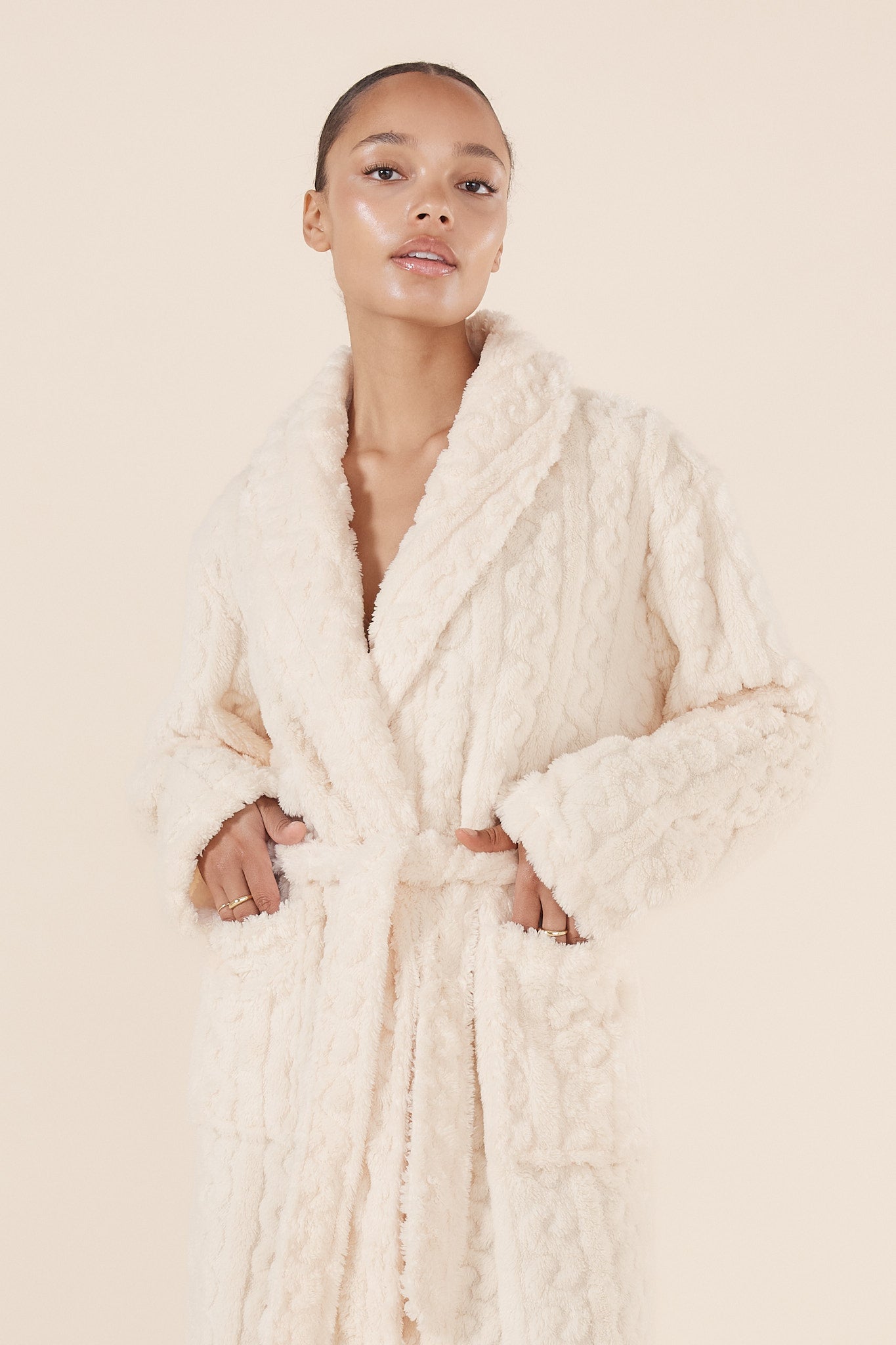 Gabriella Plush Long Robe - Gingerlilly Sleepwear