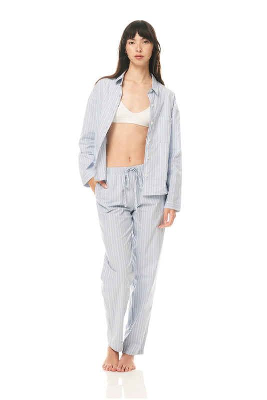 Aubrey Pinstripe Cotton PJ Set | Gingerlilly Sleepwear