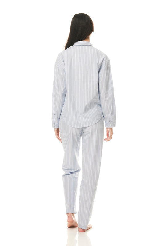 Aubrey Pinstripe Cotton PJ Set | Gingerlilly Sleepwear