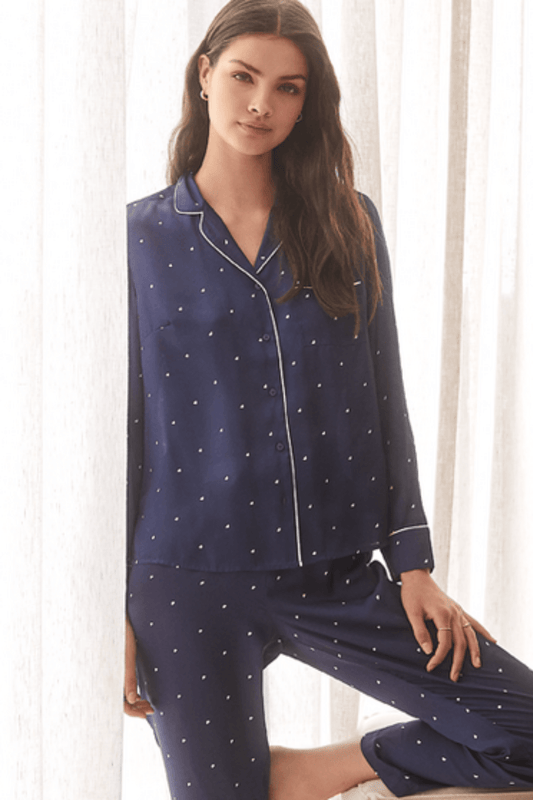 Aleisha Navy Small Geo Spot PJ | Gingerlilly Sleepwear