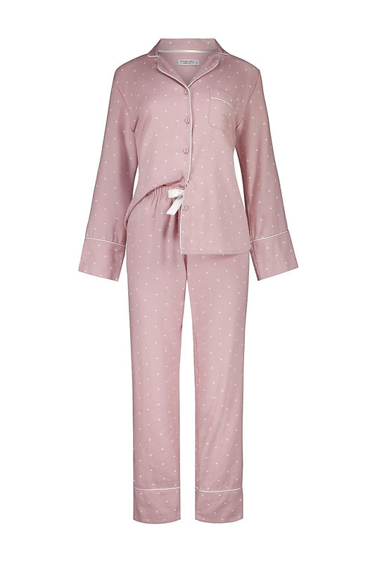 Alessia Pink Brushed Cotton Set | Gingerlilly Sleepwear