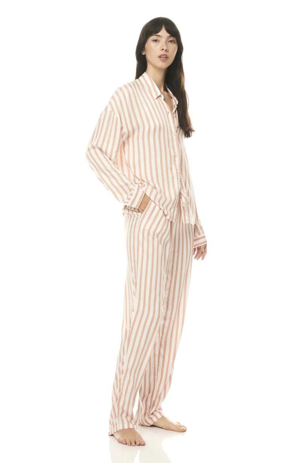 Axelle Tan Stripe Pj Set