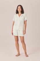 Gingerlilly Celine Short Spot PJ Set - Ivory - Front
