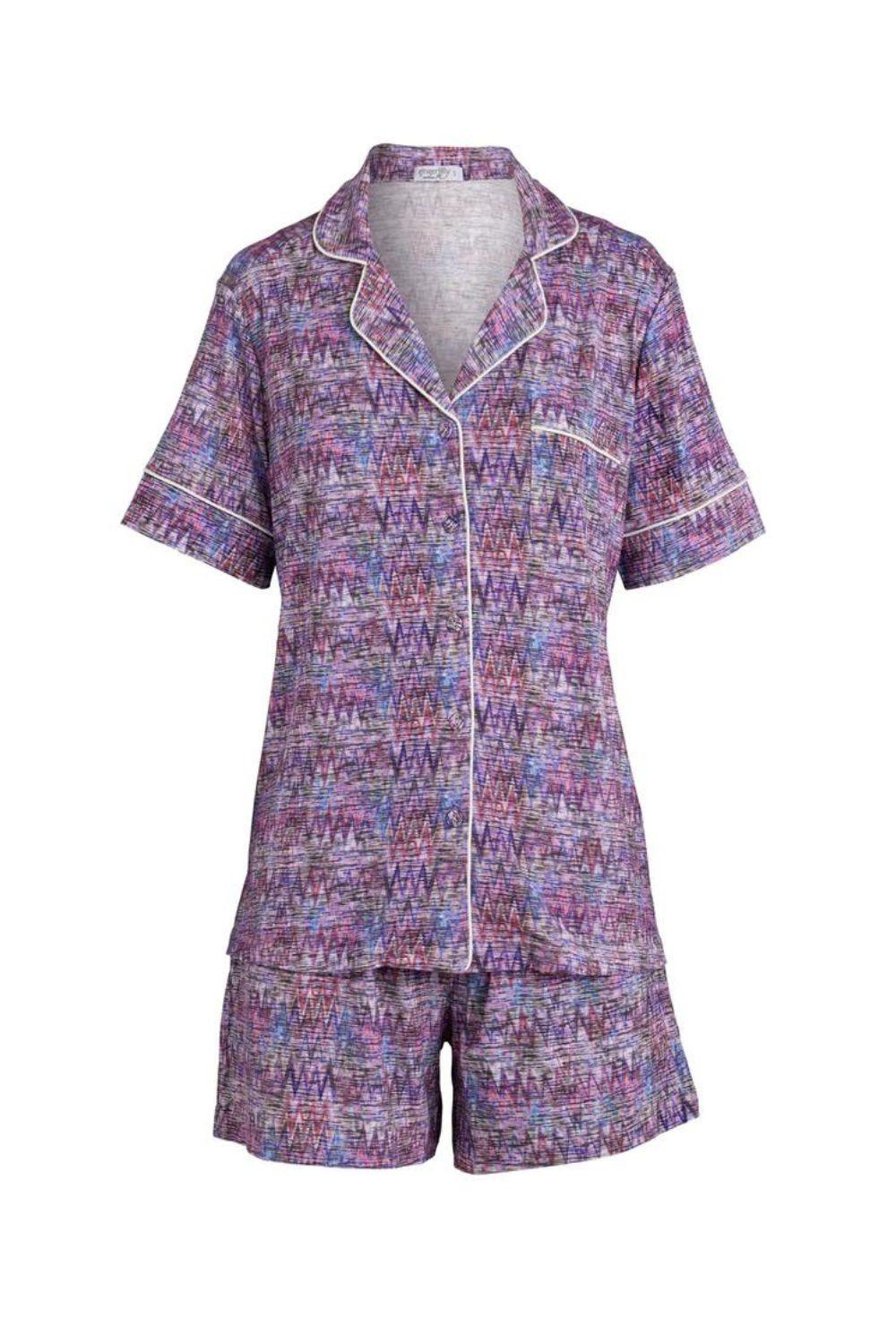 Erica Purple Zig Zag Modal PJ | Gingerlilly Sleepwear