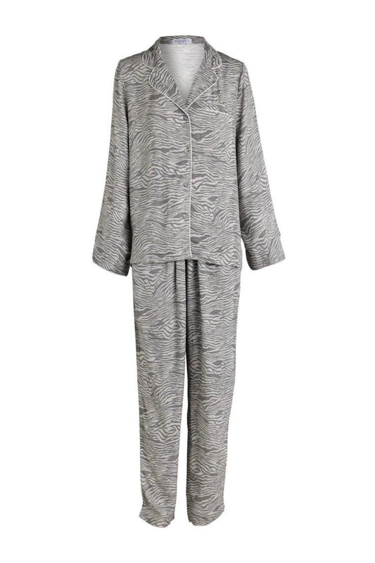 Flavia Grey Animal Print PJ | Gingerlilly Sleepwear