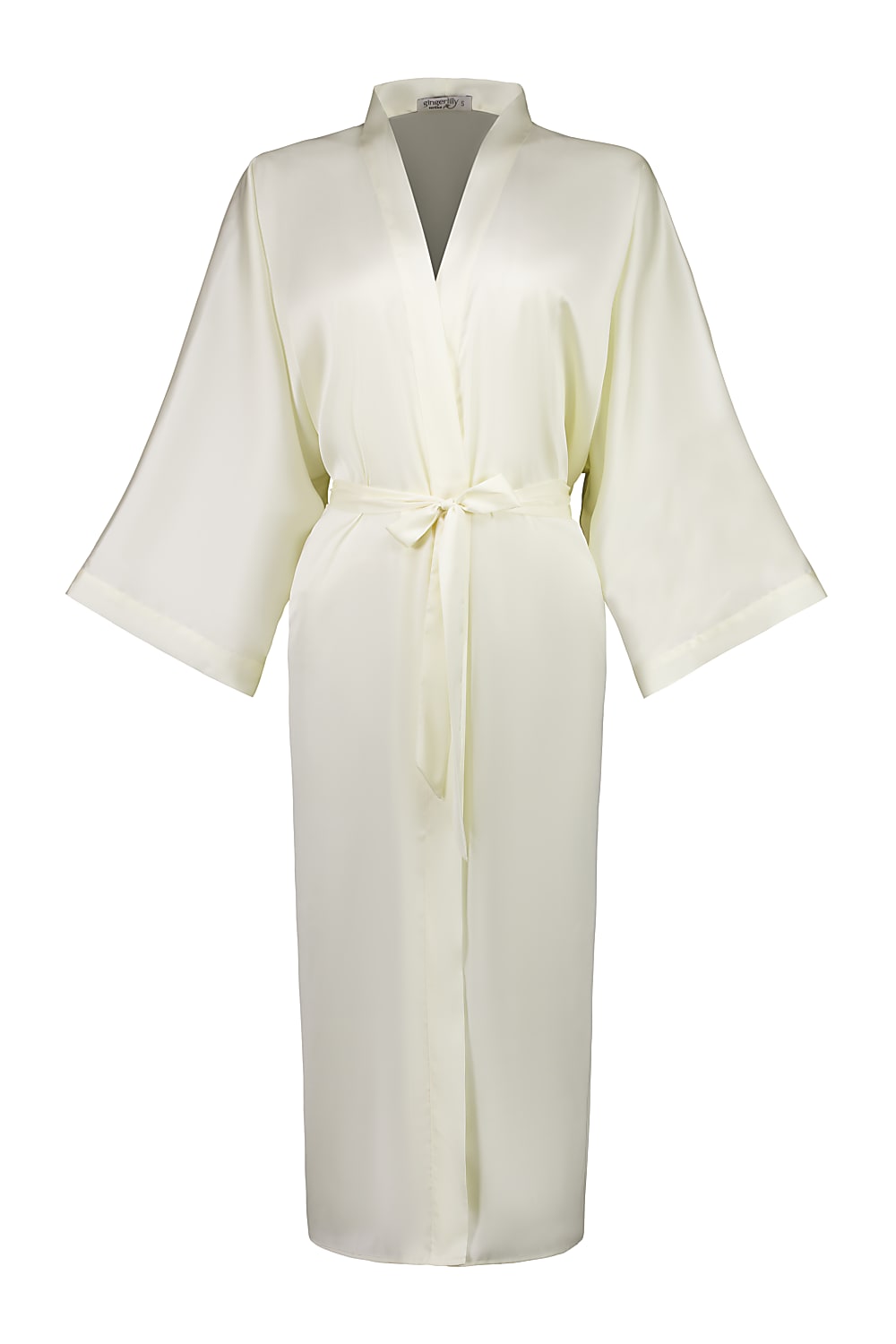 Ivory Satin Robe Gingerlilly Sleepwear | Henrietta Ivory Satin Robe