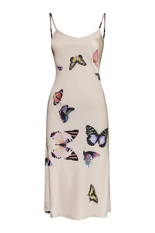 Nonny Butterfly Silk Satin Chemise | Gingerlilly Sleepwear