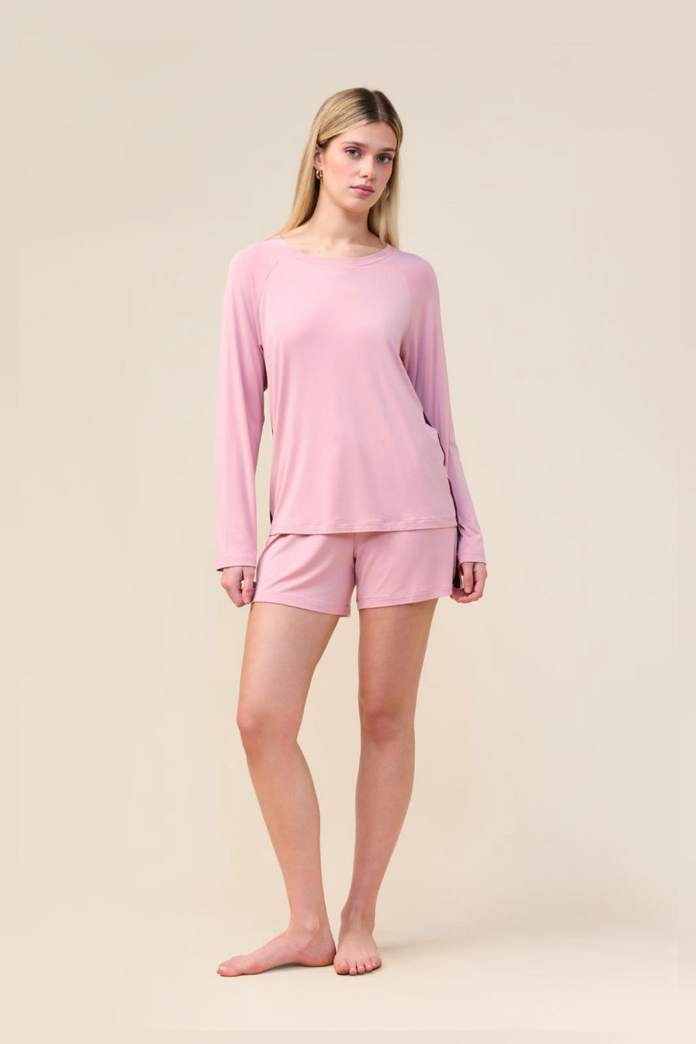 Gingerlilly Pippa Bamboo Shorts with Stripe - Pink - Front