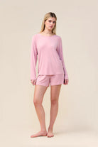 Gingerlilly Pippa Bamboo Shorts with Stripe - Pink - Front