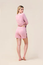 Gingerlilly Pippa Bamboo Shorts with Stripe - Pink - Front alt