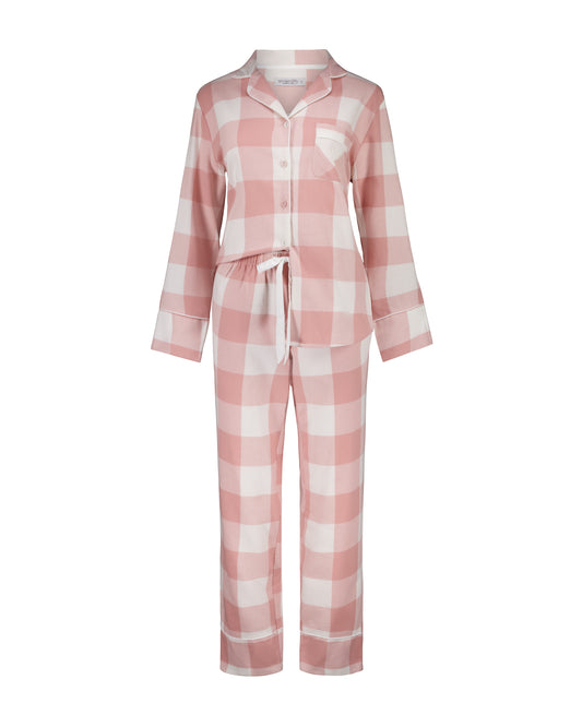 Saffron Pink Check Cotton Set | Gingerlilly Sleepwear