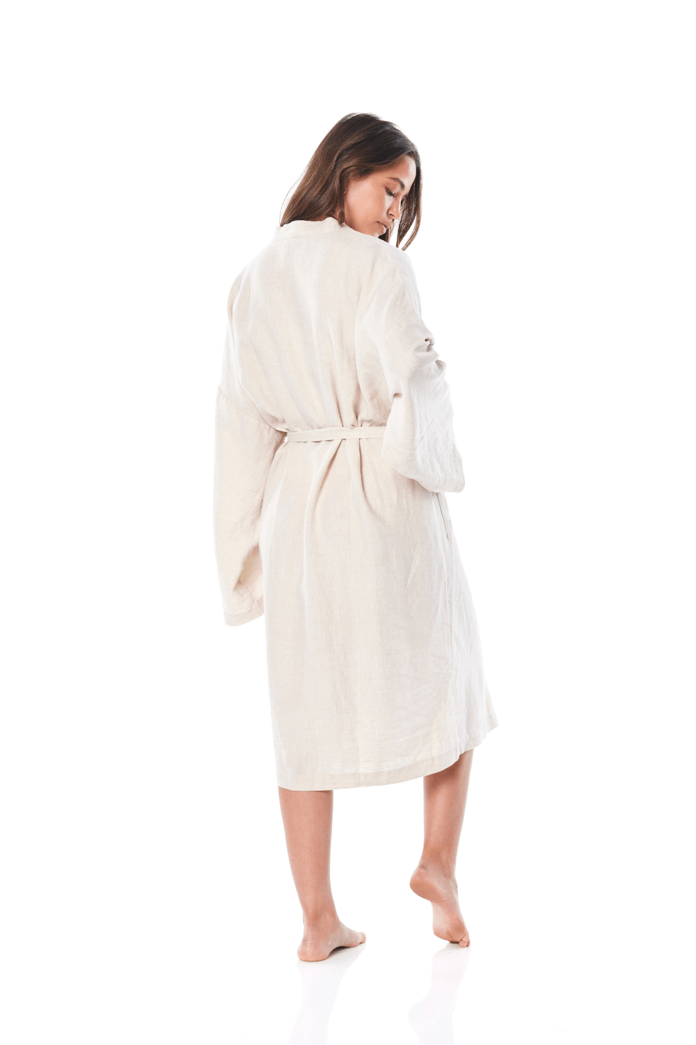 Sam Natural Linen Robe | Gingerlilly Sleepwear