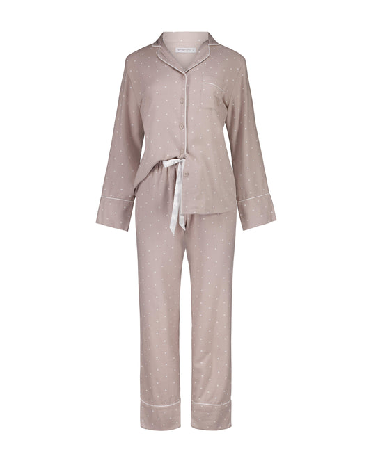 Vanessa Beige Brushed Cotton Set | Gingerlilly Sleepwear