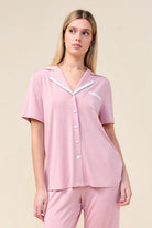 Gingerlilly Vanessa Bamboo Long Pant PJ Set - Pink - Front alt
