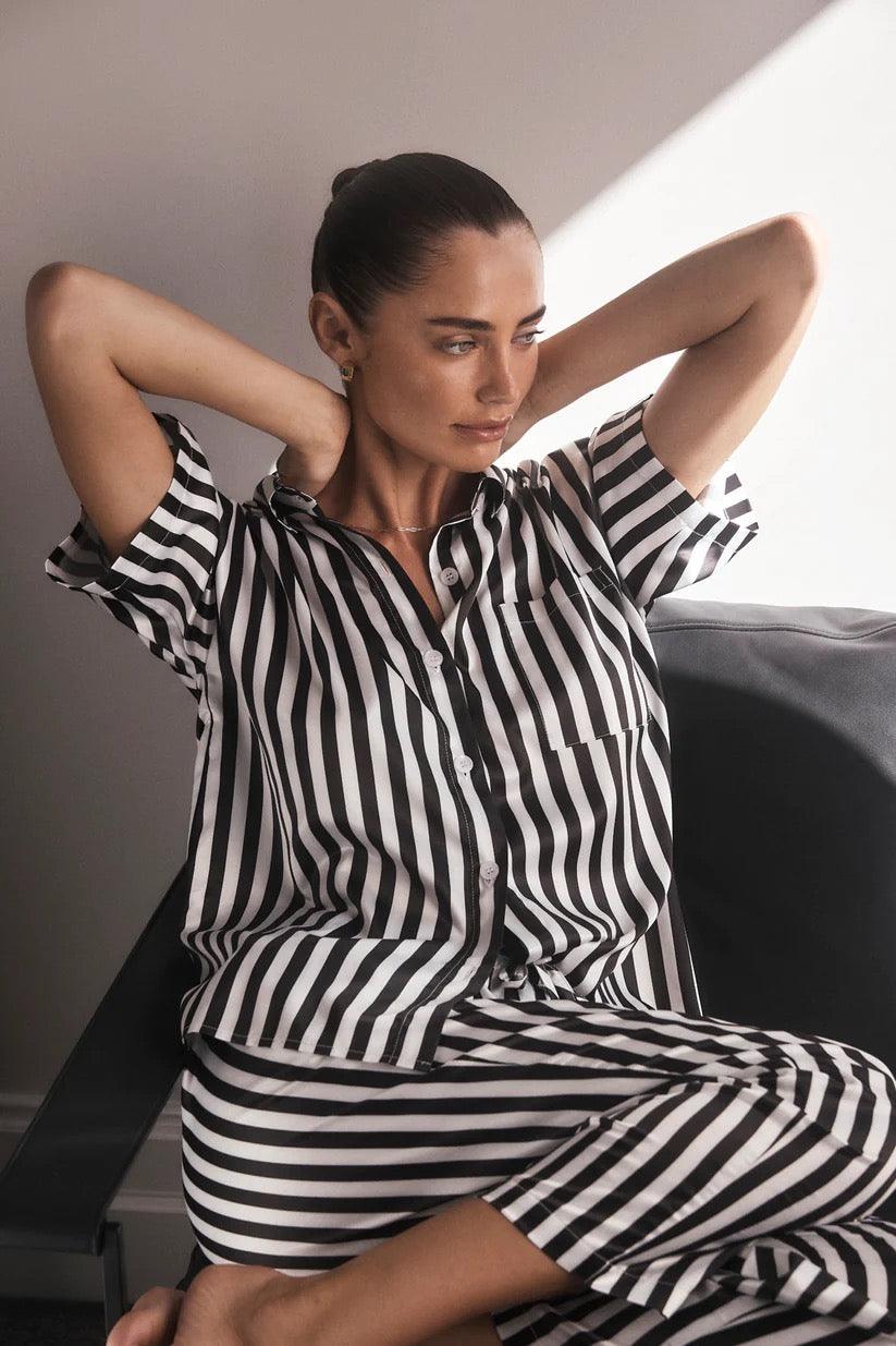 Viva Black and White Stripe PJ | Gingerlilly Sleepwear