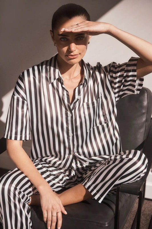 Viva Black and White Stripe PJ | Gingerlilly Sleepwear