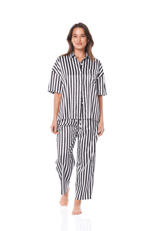 Viva Black and White Stripe PJ | Gingerlilly Sleepwear