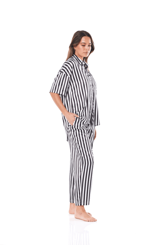 Viva Black and White Stripe PJ | Gingerlilly Sleepwear