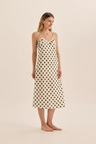 Hannah Olive Spot Nightie - Gingerlilly Sleepwear