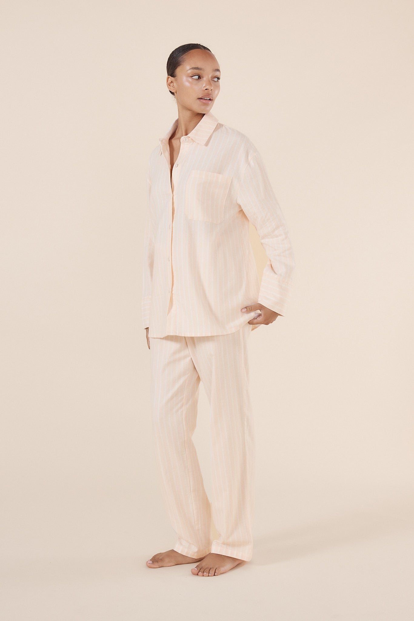 Josephine Pink Stripe Cotton PJ set - Gingerlilly Sleepwear