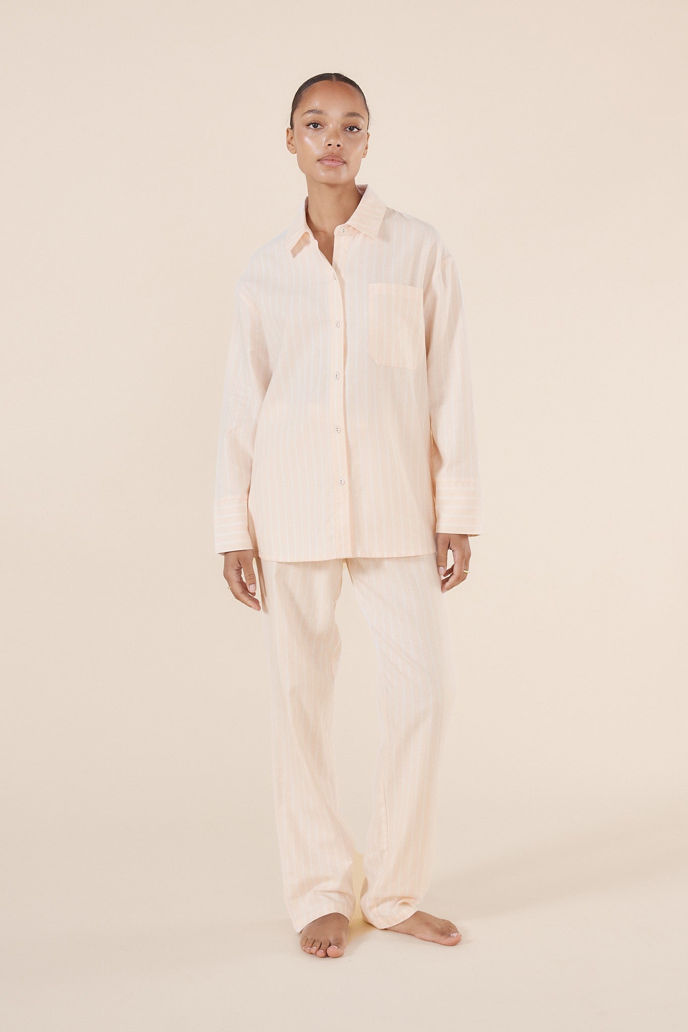 Josephine Pink Stripe Cotton PJ set - Gingerlilly Sleepwear