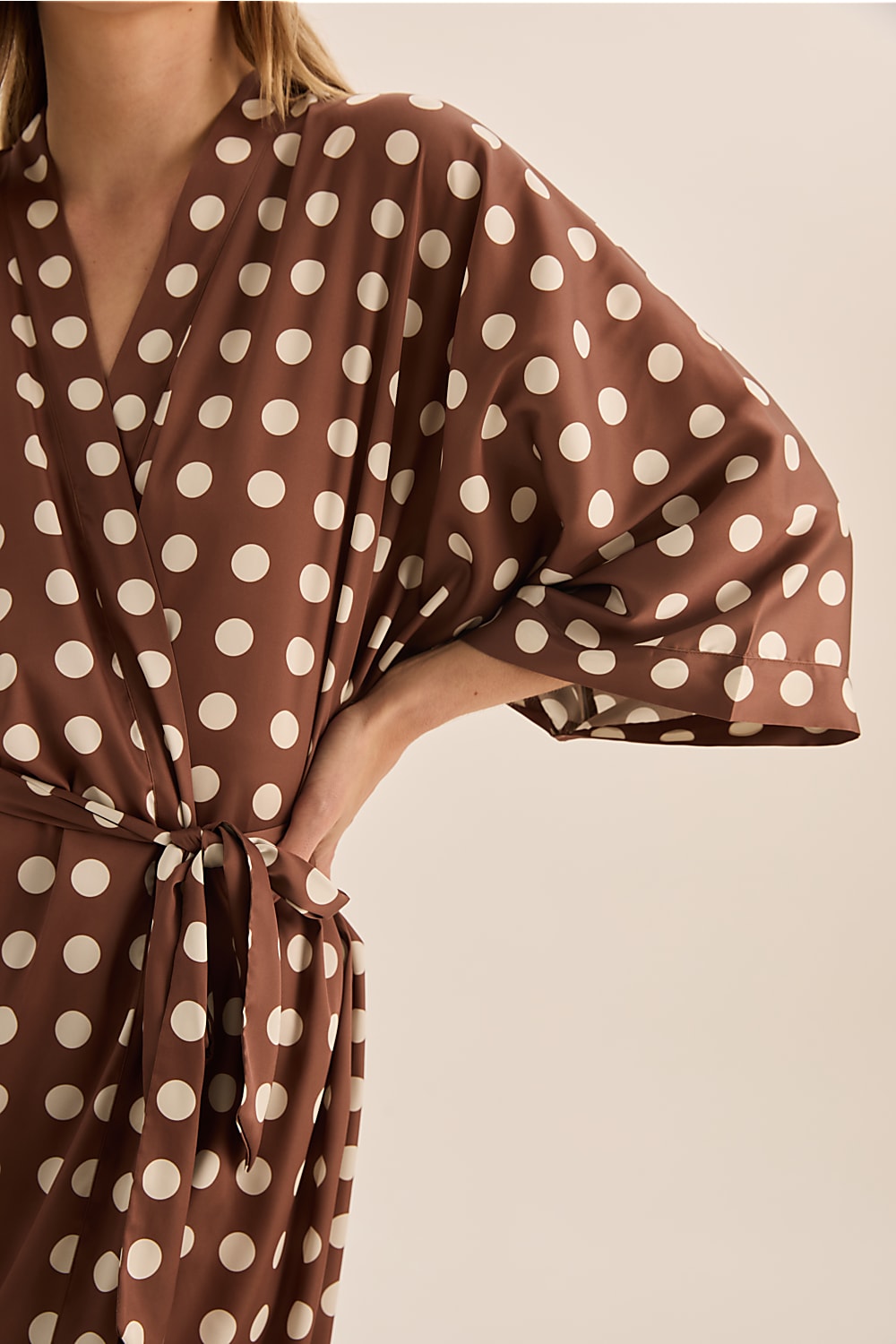 Lana Brown Spot Robe - Gingerlilly Sleepwear