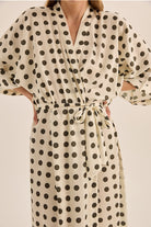 Lana Olive Spot Robe - Gingerlilly Sleepwear