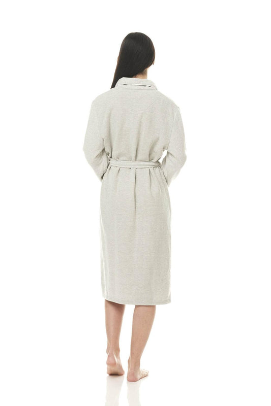 Lenore Grey Cotton Long Robe - Gingerlilly Sleepwear
