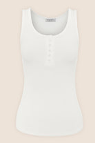 Liberty Ribbed Singlet Henley Top - Gingerlilly Sleepwear